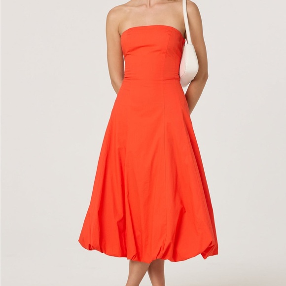 Astr Dresses & Skirts - Astr Strapless Orange Midi Dress Tangerine Medium NWI